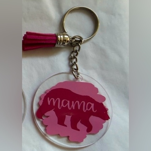 Accessories - 2” Pink Mama Bear Keychain